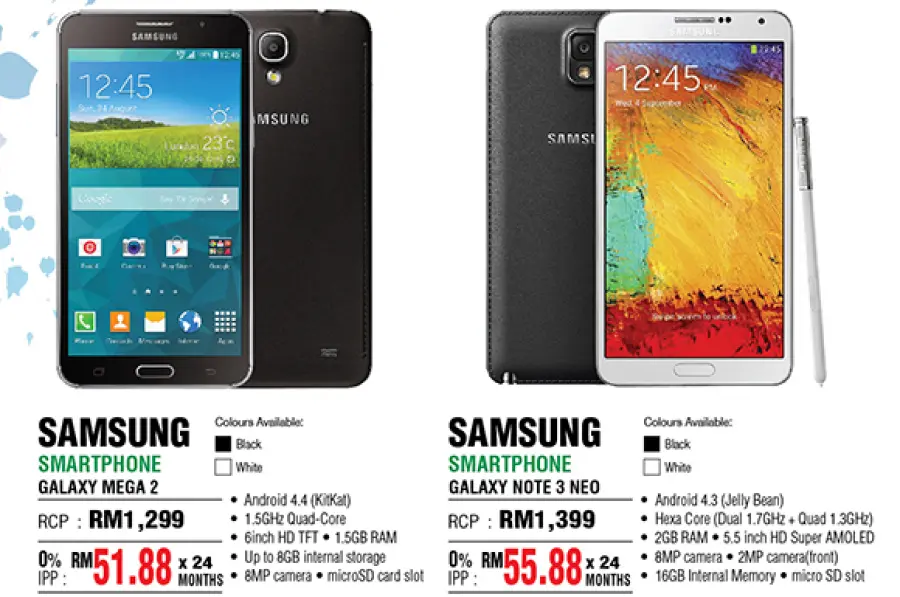 Galaxy Mega 2 in vendita in uno store malese