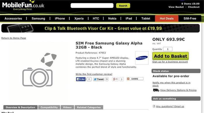 Samsung Galaxy Alpha, al via gli ordini in Gran Bretagna