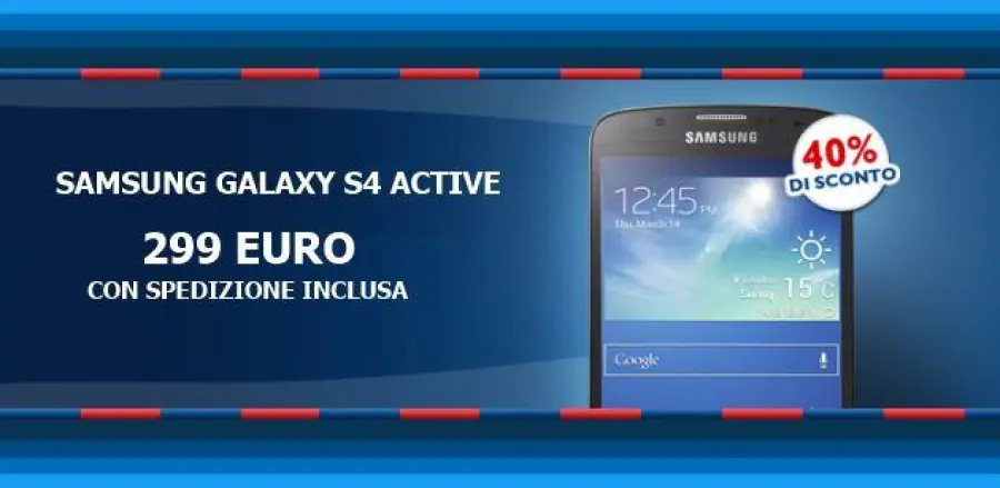 Galaxy s4 Active in offerta a 299 euro con TIM
