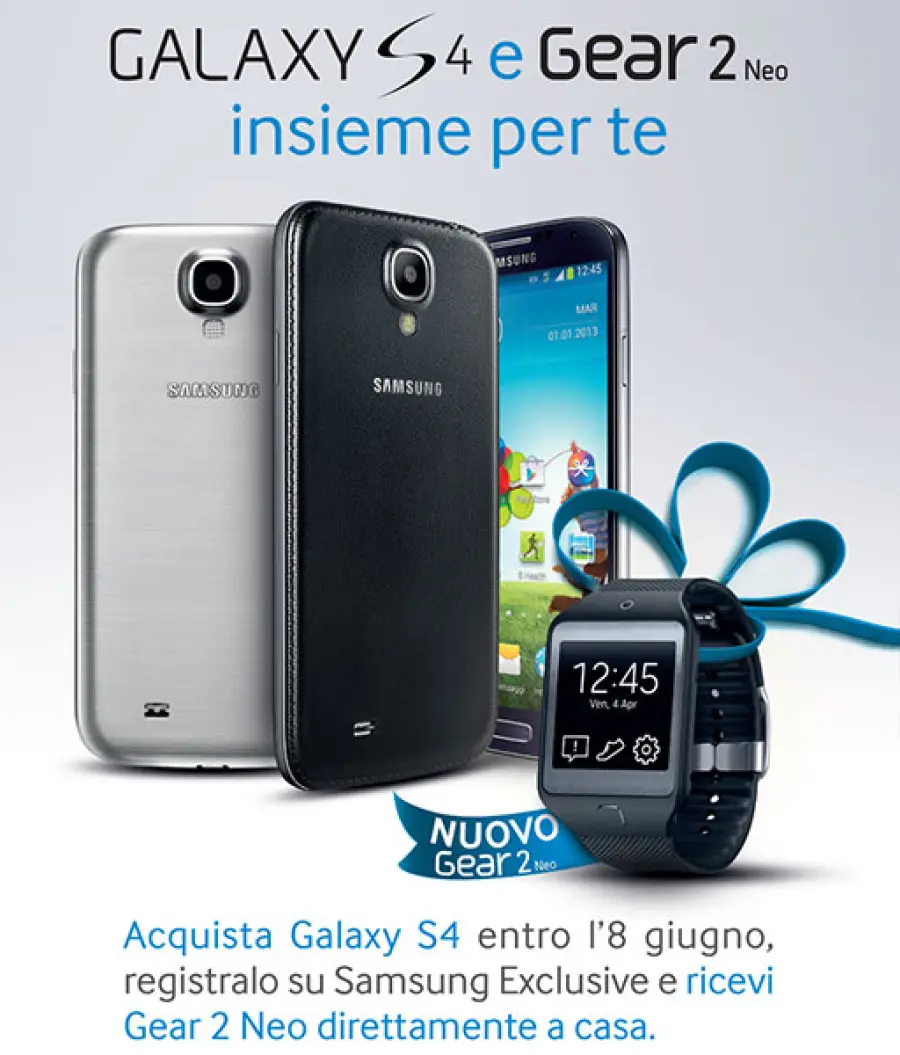Galaxy Gear 2 Neo in omaggio con Galaxy S4