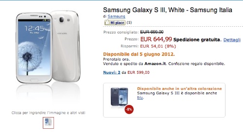 Samsung Galaxy S3, uscita rimandata con Amazon Italia? Samsung Galaxy S3