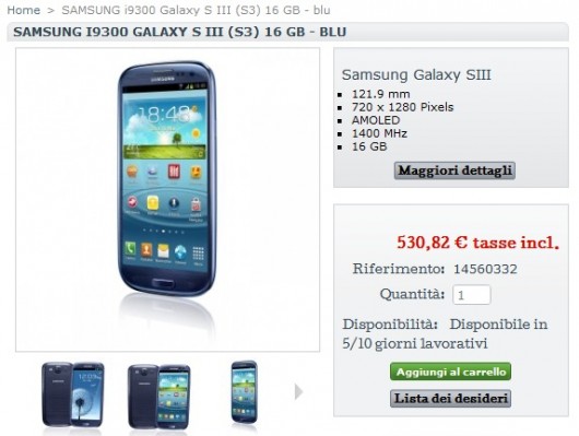 Samsung Galaxy S3 in offerta Samsung Galaxy S3 in offerta