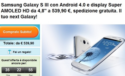 Samsung Galaxy S3 prezzo Samsung Galaxy S3 prezzo