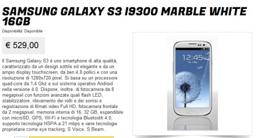 Samsung Galaxy S3 prezzo più basso Samsung Galaxy S3 prezzo più basso