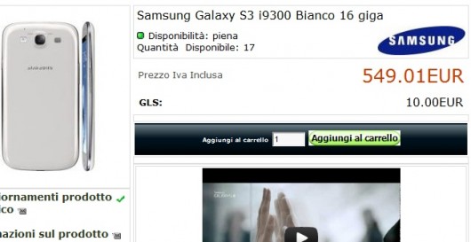 samsung galaxy s3 Samsung Galaxy S3 prezzo