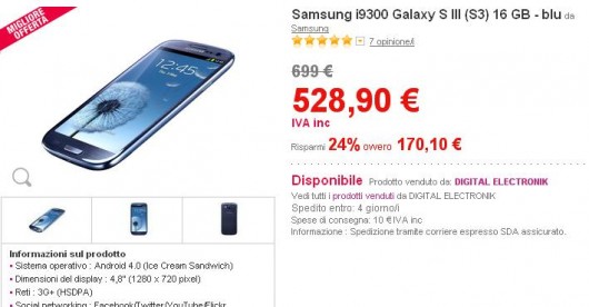 Samsung Galaxy S3 offerta Samsung Galaxy S3 offerta