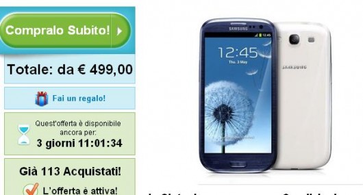 Samsung Galaxy S3 offerta Samsung Galaxy S3 offerta