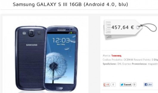 Samsung Galaxy S3 prezzo più basso Samsung Galaxy S3 prezzo più basso