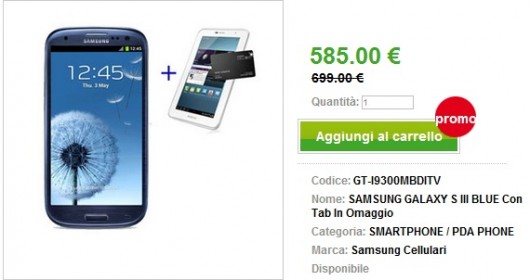Samsung Galaxy S3 prezzo Samsung Galaxy S3 prezzo