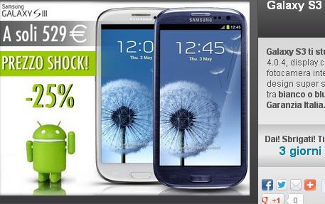 Samsung Galaxy S3 prezzo garanzia Italia Samsung Galaxy S3 prezzo garanzia Italia