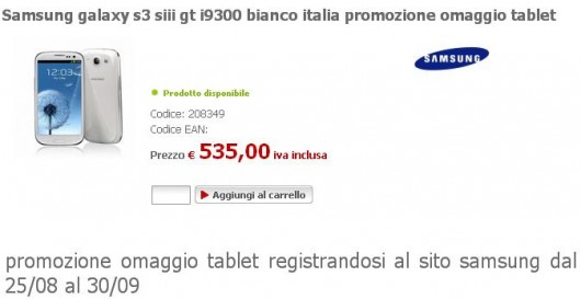 Samsung Galaxy S3 prezzo piu basso Samsung Galaxy S3 prezzo piu basso