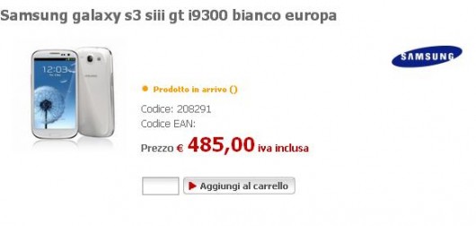 Samsung Galaxy S3 prezzo piu basso Samsung Galaxy S3 prezzo piu basso