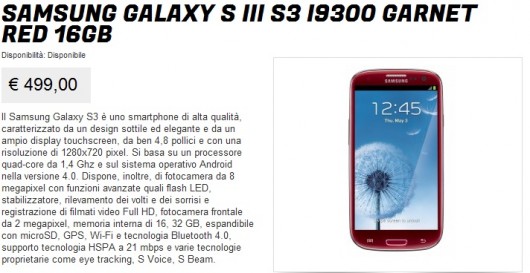 Samsung Galaxy S3 prezzo più basso Samsung Galaxy S3 prezzo più basso