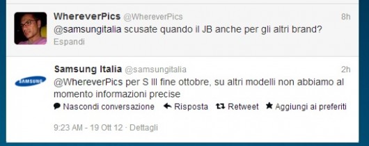 Galaxy S3 aggiornamento Android Jelly Bean Galaxy S3 aggiornamento Android Jelly Bean