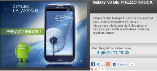 Samsung Galaxy S3 prezzo più basso Samsung Galaxy S3 prezzo