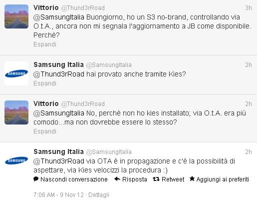 Aggiornamento Galaxy S3 Aggiornamento Galaxy S3