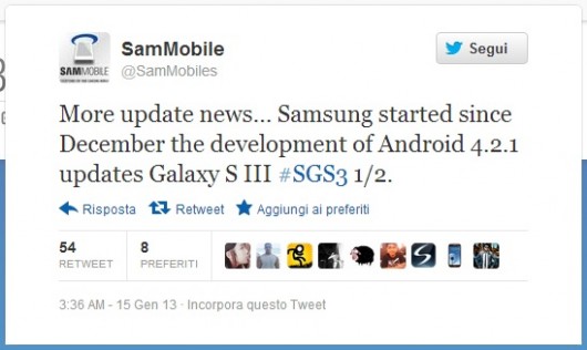 Aggiornamento Galaxy S3 Aggiornamento Galaxy S3